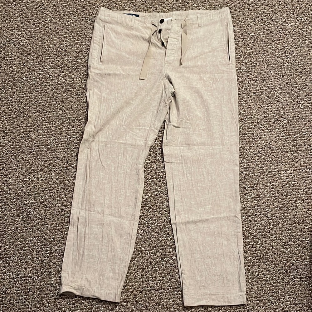 Perry Ellis Mens Linen Pants 36 Waist 32 Length Preowned